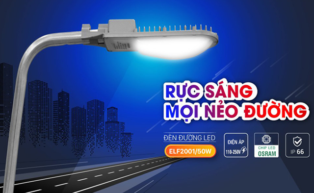 Đèn đường LED Roman giúp tăng cường chiếu sáng ngõ xóm hiệu quả